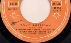 BnF, Gallica. Face A du disque 45t de Tony Sheridan pressé en France - Polydor, 1962