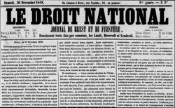 Accéder à la page "Droit national (Le) : journal de Brest et du Finistère"