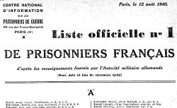 Accéder à la page "Listes de prisonniers"