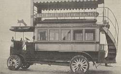 Photographie d'un autobus dans le Génie civil, 1909