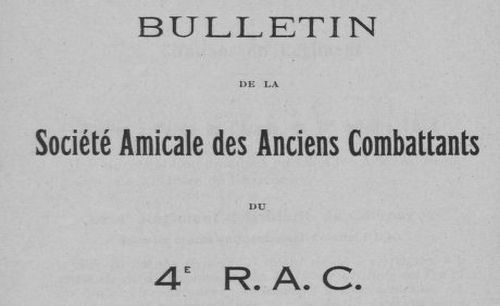 Accéder à la page "Bulletin de la Société amicale des anciens combattants et anciens du 4e R.A.C. et 204 R.A.C."