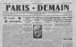 Accéder à la page "Paris demain : organe de la démocratie socialiste du XXe arrondissement"