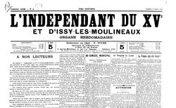 Accéder à la page "Indépendant du XVe et d'Issy-les-Moulineaux (L')"