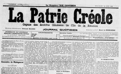 Accéder à la page "Patrie créole : organe des intérêts généraux de l'île de La Réunion"