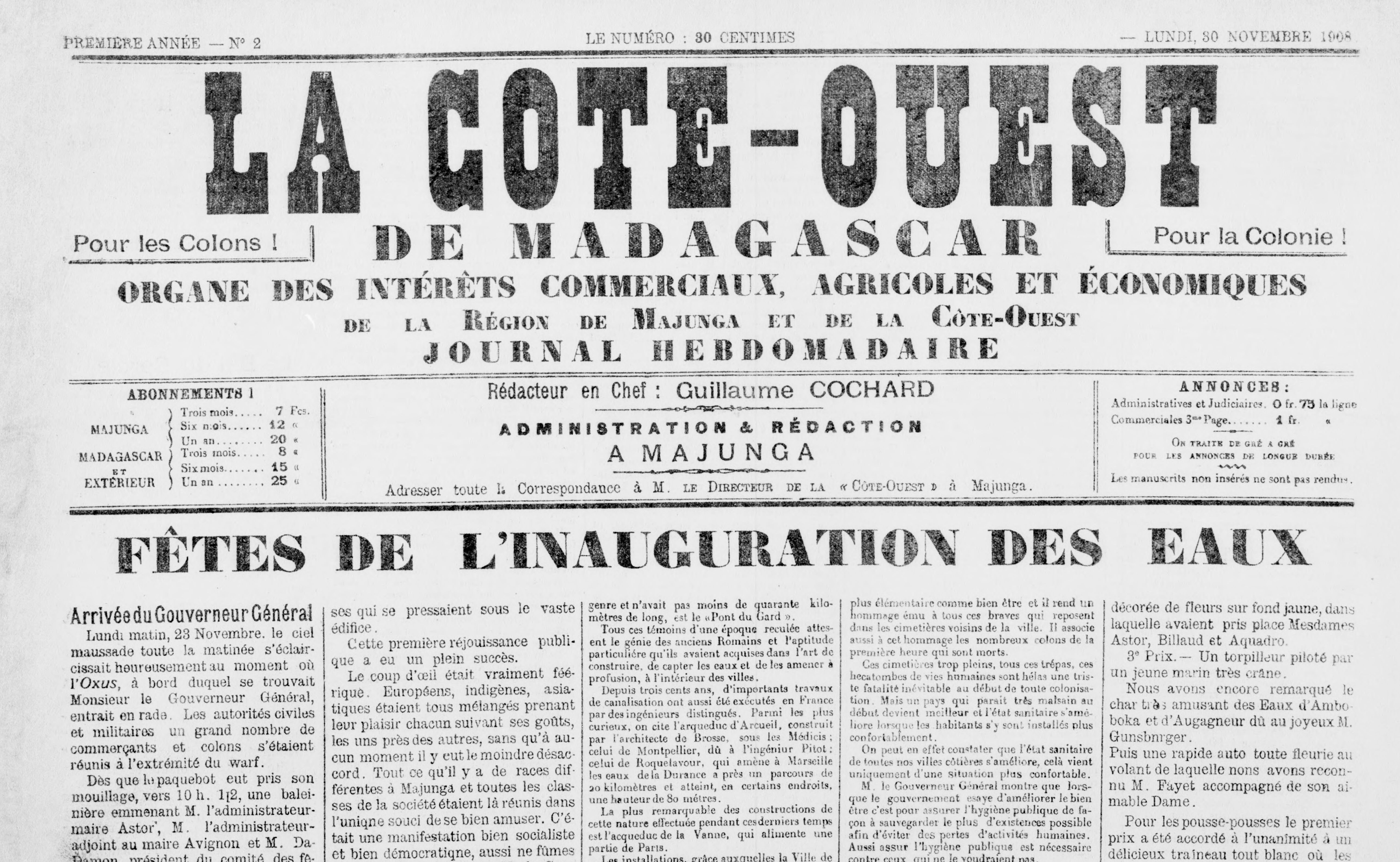 Accéder à la page "Côte Ouest de Madagascar (La)"