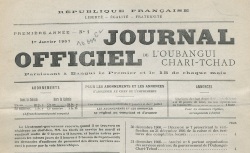 Accéder à la page "Oubangui-Chari - Tchad, journal officiel"