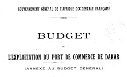 Accéder à la page "Sénégal, budgets de Dakar et du port de Dakar"