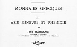 Accéder à la page "III. Asie Mineure et Phénicie (texte)"