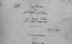 Auguste Comte - Le système de politique positive