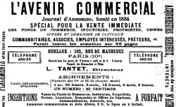 Accéder à la page "Avenir commercial (L') : journal spécial de publicité"