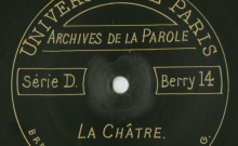 Enregistrements réalisés dans la petite ville de La Châtre le 28 juin 1913 (12 disques)