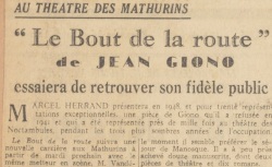 Accéder à la page "Le bout de la route. Revue de presse des représentations"