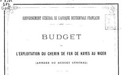 Accéder à la page "Budget de l’exploitation du chemin de fer de Thiès au Niger"