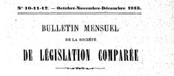 Accéder à la page "Bulletin de la Société de législation comparée"