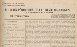 Accéder à la page "Bulletin périodique de la presse hollandaise"