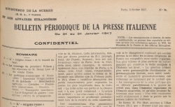 Accéder à la page "Bulletin périodique de la presse italienne"