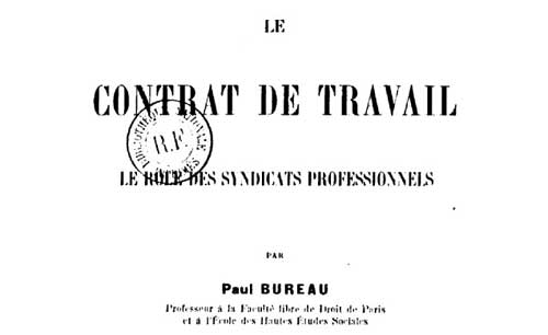 Le contrat de travail, le rôle des syndicats professionnels