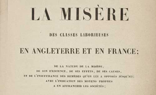 De la Misère des classes laborieuses en Angleterre et en France