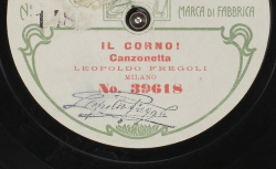 Il Corno ! Canzonetta / [Calzelli], comp ; Leopoldo Fregoli, avec acc. au piano - source : gallica.bnf.fr / BnF