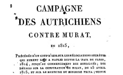 Accéder à la page "Campagne des Autrichiens contre Murat en 1815"