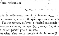 CANTOR, Georg (1845-1918) Ueber die Ausdehnung eines Satzes aus der Theorie der trigonometrischen Reihen