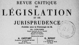 Accéder à la page "Revue critique de législation et de jurisprudence "