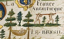 Carte de l’Atlantique (détail), Pierre de Vaulx, [Le Havre], 1613.