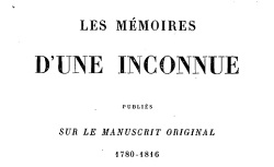 Accéder à la page "Cavaignac, Marie-Julie, Les Mémoires d'une inconnue"