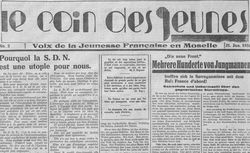 Accéder à la page "Coin des jeunes (Le) : Voix de la jeunesse française en Moselle"