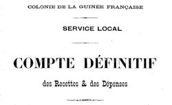 Accéder à la page "Compte définitif des recettes et des dépenses de la Guinée"