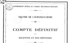 Accéder à la page "Compte définitif des recettes et des dépenses de l'Oubangui-Chari"