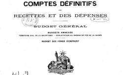 Accéder à la page "Budget général et budgets annexes de l'AOF"