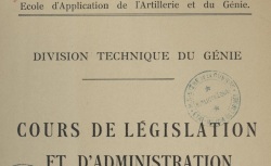 Accéder à la page "Cours de législation et d'administration"