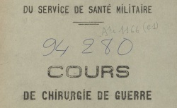 Accéder à la page "Cours de chirurgie de guerre"