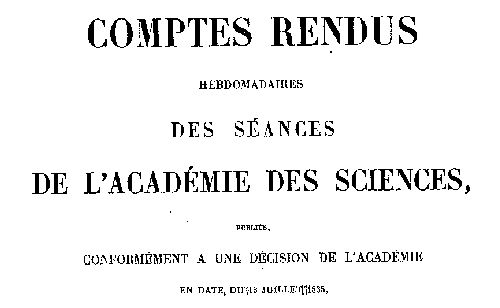 Accéder à la page "Comptes rendus hebdomadaires des séances de l'Académie des sciences"