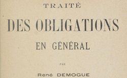 Accéder à la page "Demogue, René. Traité des obligations en général"