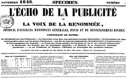 Accéder à la page "Écho de la publicité ou la voix de la renommée (L')"