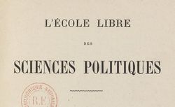 Accéder à la page "Autour de l'École libre des sciences politiques"