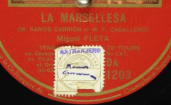 Disque NC Gramophone DA 1203 - Miguel Fleta (1893-1938) est un ténor espagnol - source : BnF/gallica.bnf.fr