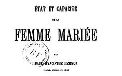 Lesieur, Paul-Hyacinthe. État et capacité de la femme mariée