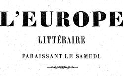 Accéder à la page "Europe littéraire (L') "