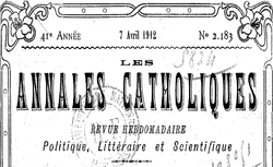 Accéder à la page "Annales catholiques"