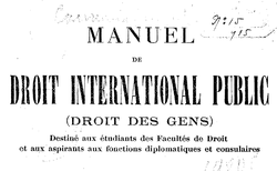 Accéder à la page "Bonfils, Henry. Manuel de droit international public (Droit des Gens)"