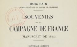 Accéder à la page "Fain, baron, Manuscrits... pour servir à l'histoire de l'empereur"