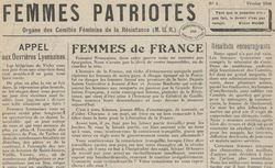 Accéder à la page "Femmes patriotes"