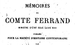 Accéder à la page "Ferrand, comte, Mémoires"