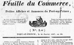 Accéder à la page "Feuille du commerce, petites affiches et annonces du Port-au-Prince (La)"