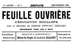 Accéder à la page "Feuille ouvrière d'éducation socialiste"