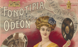 Fonotipia Odéon - Affiche publicitaire de Ménétrier - source : gallica.bnf.fr / BnF