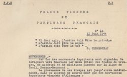 Accéder à la page "Francs-tireurs et partisans français. Bulletin de renseignements"